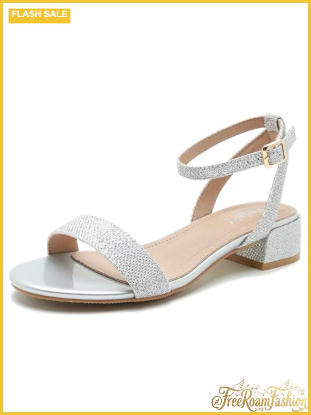Women's Ankle Strap Sandals Low Block Heel Open Toe Dress Shoes Buckle
